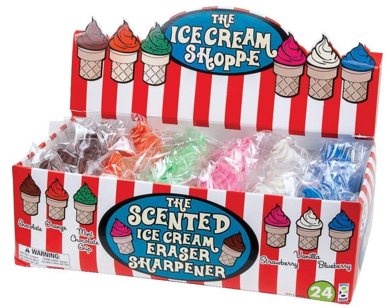 Geddes Raymond Geddes Ice Cream Shoppe Scented Erasers For Kids & Sharpener (Pack of 24) - Image 3